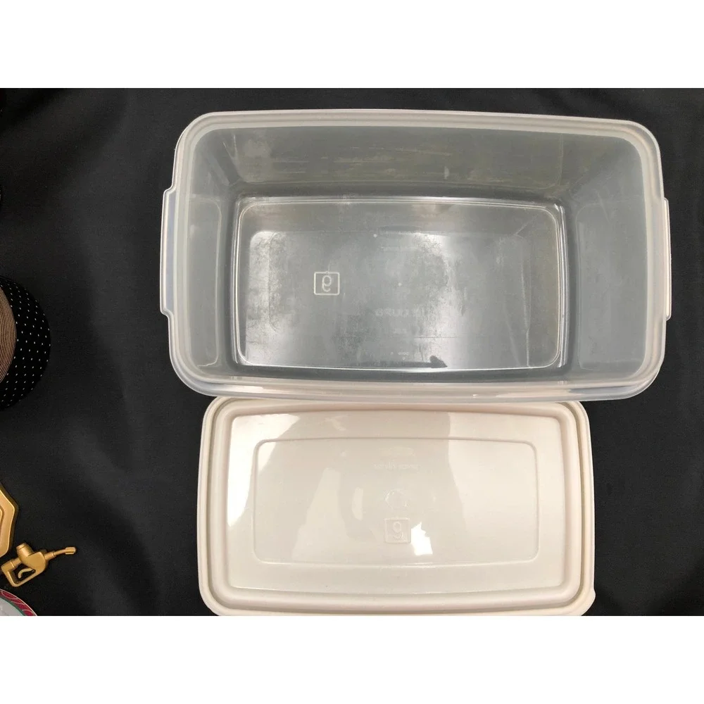 Vtg Rubbermaid Servin Saver Food Storage Set 12 Cup Rectangular 2 Cup Sq Almond